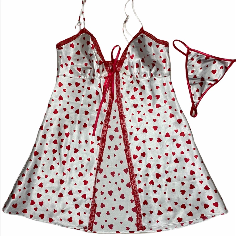 COPY - Victoria's Secret Hearts Lace Trim Satin C…